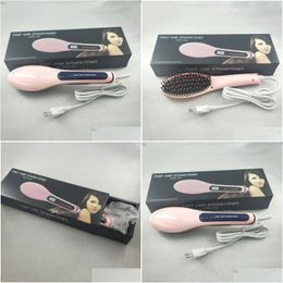 Hair Straighteners Straightener Brush Straight Styling Tool Nasv Beautif Star Flat Iron Electronic Comb Drop Delivery Products Care Dhzdc