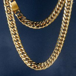 Chains Hip Hop Cuban On The Neck 316L Stainless Steel Chain Necklace Fashion Jewelry For Women Men Gold Silver Accessories Gift