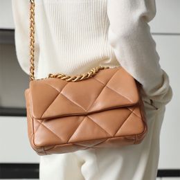 Bolsa de corrente de designer 26cm 10a espelho qualidade bolsa de ombro feminina luxo bolsa de corpo cruzado com caixa c014