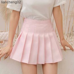 Skirts Pleated Skirt Student 2021 Spring Summer Preppy White Black Short Skirt Cute Korean Ladies High-waisted A Line Skirts Asian Size W0308