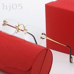 Tasarımcı Güneş Gözlüğü Lüks Güneş Gözlüğü Erkekler için Altın Kaplama Metal Bacaklar Rimless Occhiali Da Sole Valentine S Day Hediyeler Gözlükleri Hatıra Tonları PJ039 C23