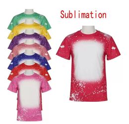 New Sublimation Bleached Party Favor Mens Heat Men's T-Shirts Transfer party Bleach Shirt Polyester T-Shirts US Men Women Supplies