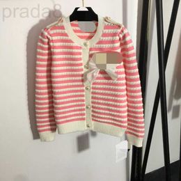 Women's Sweaters Designer 203 2023 Spring Summer Women Sweater Long Sleeve Crew Neck Pink Green Red Black Striped Pullover High Quality Womens meiyi FKA5