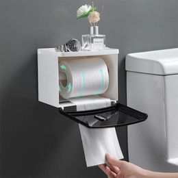 Toilet Paper Holders Wallmounted Holder Waterproof Tray Bathroom Phone Rack Tissue Box Accessories 230308