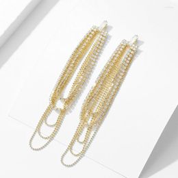 Dangle Earrings Long For Women Luxury 2023 Copper Tassel S925 Silver Needle Cubic Zirconia Party Wedding Jewellery Christmas Gift Box