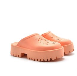 Women's platform perforated slippers sandal Summer Shoe Top designer womens slippers Candy colors Clear High Heel Height beach slippers