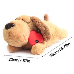 Dog Toys Chews Cute Heartbeat Puppy Behavioural Training Toy Plush Pet Comfortable Snuggle Anxiety Relief Sleep Aid Doll Durable Drop ship 230307