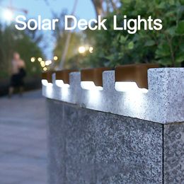 Solar Wall Lights Outdoor Step Lamps Waterproof LED Decorative Fence for Stair Yard and Patio Usalight