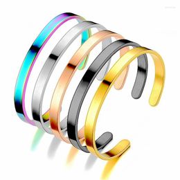 Bangle 6MM Luxury Bangles Couple Homme Cuff Opening Hard Black Bracelet For Women Jewellery Mujer Pulseras Wedding On Hand Lady Gift