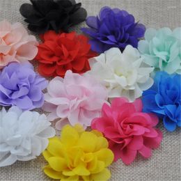 Decorative Flowers 6PCS Large Organza Ribbon Bows 60MM Appliques Wedding B254