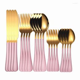 Dinnerware Sets Western Cutlery Set 20 Piece Stainless Steel Gold Tableware Fork Spoon Knife Home Flatware