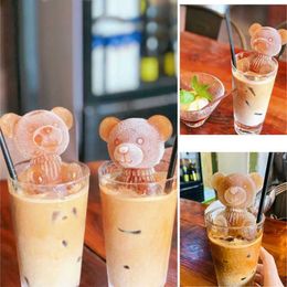 Ice Cream Tools 3D Bear Shape Silicone Mould Ice Cube Maker Chocolate Cake Mould Candy Dough Mould For Coffee Milk Tea Fondant Whiskey Ice Mould Z0308