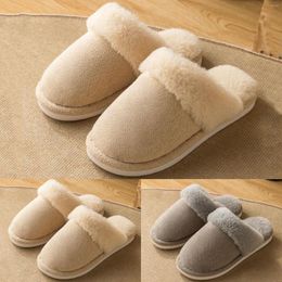 Slippers Women Fashionable And Simple In Winter Solid Color Comfortable Flat With Support Slipper Socks For