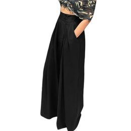 Women Palazzo Long Pants High Waist Wide Leg Stretchy Loose Fit Casual Trousers with Pocket