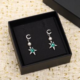 2023 Luxury quality Charm drop earring with diamond and green Colours design nature shell beads have box stamp PS3008A