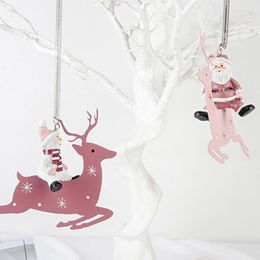 Christmas Decorations Light Creative Santa Claus Tree Pendant Wrought Iron Elk For Home