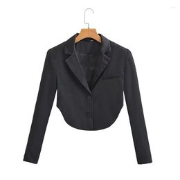 Women's Suits SuperAen European And American Style Women's 2023 Single-breasted Long-sleeved Short Blazer
