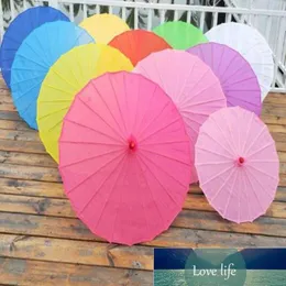 Quality Classic Chinese Coloured Umbrella White Pink Parasols China Traditional Dance Colour Parasol Japanese Silk Wedding Props Wholesale