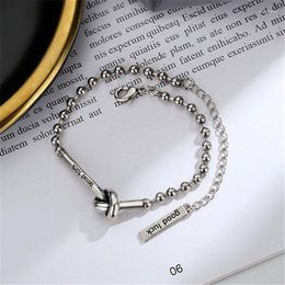 Charm Bracelets Trendy Bracelet Bead Linked Good Luck Jewellery Gifts Silver Colour Women Girls Gift