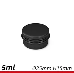 100pcs 5ml - 250ml Matte Black Aluminium Containers Cosmetic Jars Tin for Lip Balm Cream Cosmetic Tea or Tobacco
