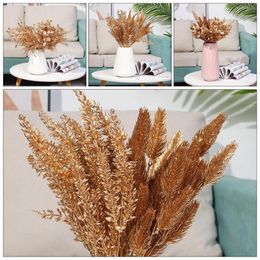 Decorative Flowers 1Pcs Christmas Artificial Flower Golden Silver Plastic Plants Home DIY Wedding Bouquet Wall Decoration Accessories