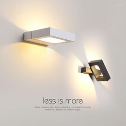 Wall Lamp Square Led LLamp Rotatable Angle Living Room Bedroom Bedside Aisle Background Decorative