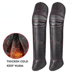 Motorcycle Armour Leather Kneepads Long Full Calf COW Winter Waterproof Knee Pads Skiing Skating Protector Windproof Warm