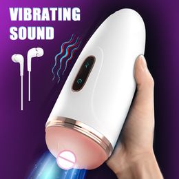 Masturbators Automatic Masturbator for Man with Vibration Male Masturbation Cup Realistic Vaginal Blowjob Sex Machines Toys Adult Good 230307