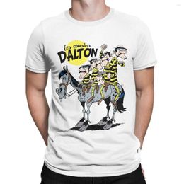 Men's T Shirts Cartoon Lustiges Trio Vintage Lucky Luke Shirt For Men Cotton T-Shirt Round Neck Tees Short Sleeve Plus Size