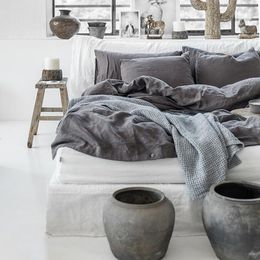 Bedding Sets Linen Set Bed 2 Bedrooms Duvet Cover Bedspread On The Sheet Nordic 150 Luxury Solid Colour