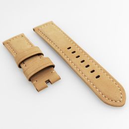 24 mm - 22 mm Khaki Nubuck Calf Leather Watch Band Strap Fit For PAM PAM 111 Wirst Watch