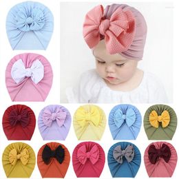 Hats Cute Big Bowknot Baby Hat Turban Soft Solid Color Born Infant Toddler Cap Beanies Girls Boys Headwrap