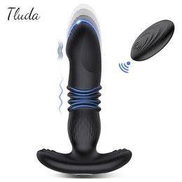 Anal Toys Telescopic Vibrating Butt Plug Vibrator Wireless Remote Sex for Women Ass Dildo Prostate Massager Men Buttplug 230307