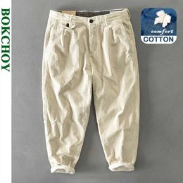 Men's Pants Autumn Winter New Men Cotton Corduroy Pants Solid Color Casual Safari Style Multipocket Allmatch Workwear GML04Z325 Z0306