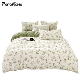 Bedding sets Cotton Bedding Set 3/4 Pcs Soft Fresh Cartoon Brushed Comforter Cover Including Duvet Cover Pillowcase Sheets 200x230 230308