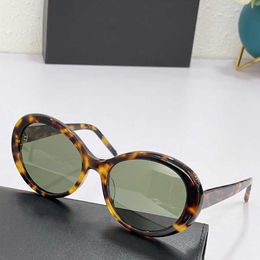 Summer Luxury Female Designer Oval Acetate Frame Havana High-quality Tortoiseshell Sunglasses Casual Outdoor Mirror Leg Engraved with Logo With original box