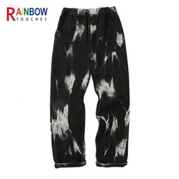 Men's Pants Rainbowtouches Unisex Pants Tie Dye Printing High Street Hip Hop Loose Casual Couple Cargo Straight Aesthetic Pant Women And Men 230307