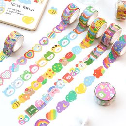 Gift Wrap 100 Pieces/roll Cute Shaped Collage Tape And Paper Sticker Masking Crafts Decorative Decals DIY Scrapbook