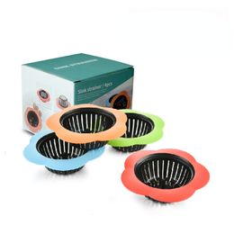 Colanders Strainers 4pcs Bathroom Drain Strainer Philtre Hair Catcher Washbasin Bath Stopper Plug Portable Kitchen Sink Floor Cover 230308