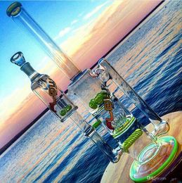 New BIg Glass Water Bongs Hookahs Smoke Pipe Bubbler Percolator Water Pipes Recycler Dab Rigs With Ash Catcher