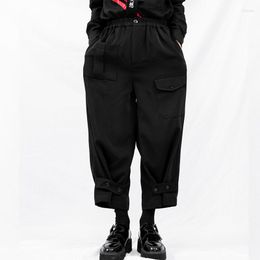 Men's Pants Men's Wide Leg Spring And Autumn Personality Pocket Decoration Tooling Wind Fashion Youth Casual Large Size Pant