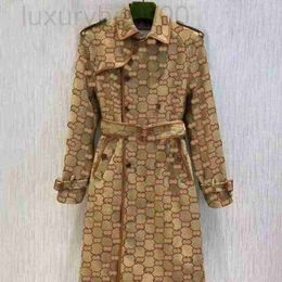 Women's Trench Coats Designer E30 Autumn womens trench coats designer luxury Women Windbreaker body letter print jacket Loose Belt Female Casual Long Trenchs LCL6
