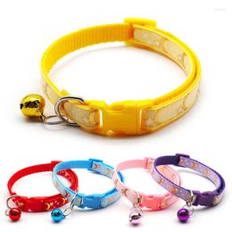 Dog Collars Pet Adjustable 1.0 Polypropylene With Bells Charm Necklace Collar For Little Dogs Cat Supplies