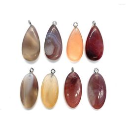 Charms 1pcs Natural Stone Pendant Drop-shaped Egg-shaped Agate Spot WholesaleDIY Handmade Necklace Earrings Jewelry Accessories