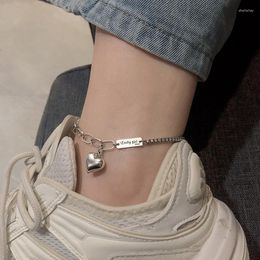 Anklets Silver Colour Handmade Tassel Love Heart Anklet Bracelet For Women Party Beach Jewellery Gift SL265