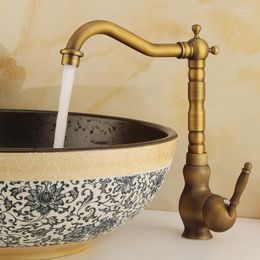 Bathroom Sink Faucets Basin 360 Degree Rotating Faucet All Copper European Cold And Dual Use Antique Kitchen