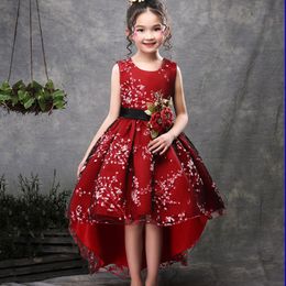 Girl s Dresses Baby Girls Flower Princess Ball Gown Party Tutu Trailing Dress For Brithday Wedding Kids Christmas Children Clothing 230307