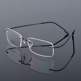 Sunglasses Frames HD.space Ultra-light Optical Glasses Frame Memory Titanium Alloy Rimless For Myopia Prescription 9 Colors Fashion