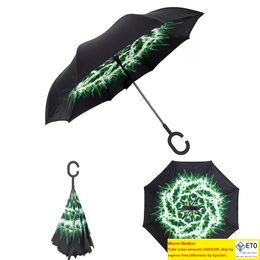 Special Design Car Inverted Umbrellas C Handle Double Layer Inside Out Windproof Beach Reverse Folding SunnyRainy Umbrella