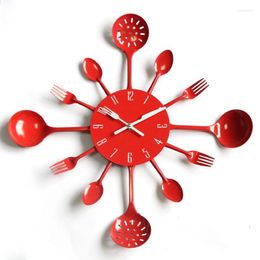 Wall Clocks Nordic Fashion Kitchen Wrought Iron Clock Mute Creative Living Room Decoration